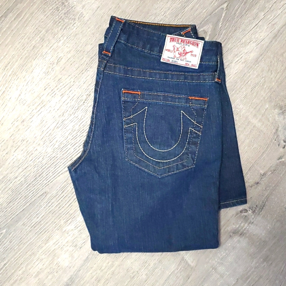 True Religion Bobby Bootcut Jeans Women's Size 27 Blue Denim Mid Rise Stretch Y2